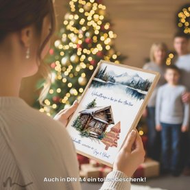Geldgeschenk Poster Frohe Weihnachten Hütte