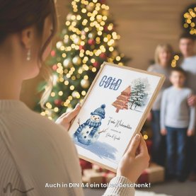 Geldgeschenk Poster Frohe Weihnachten Frosty