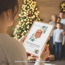 Geldgeschenk Poster Frohe Weihnachten Blumen Rahmen 1