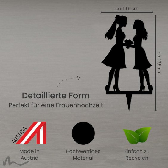 Cake Topper Mrs und Mrs Schwarz