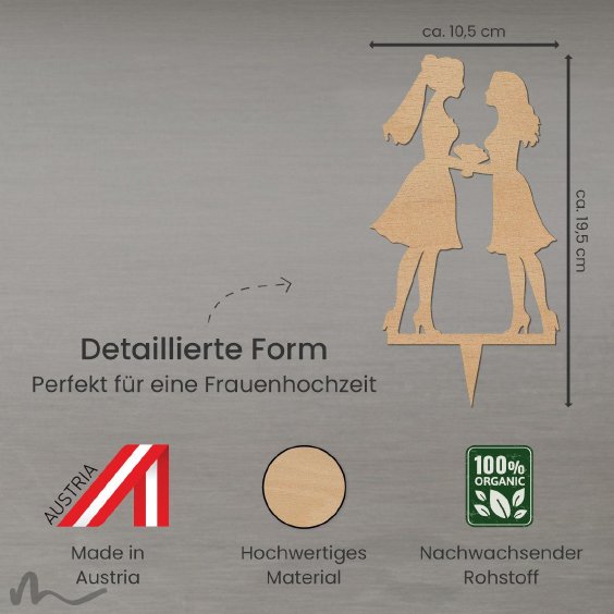 Cake Topper Mrs und Mrs Holz