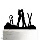 Cake Topper Wintersport Schwarz