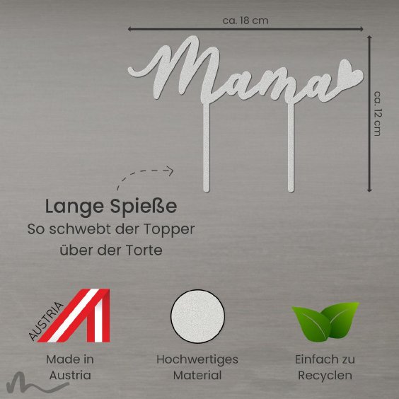 Cake Topper Mama Satiniert