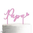 Cake Topper Papa Pink Glitzer