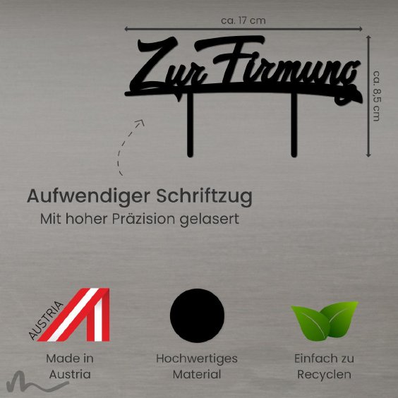 Cake Topper Zur Firmung Schwarz