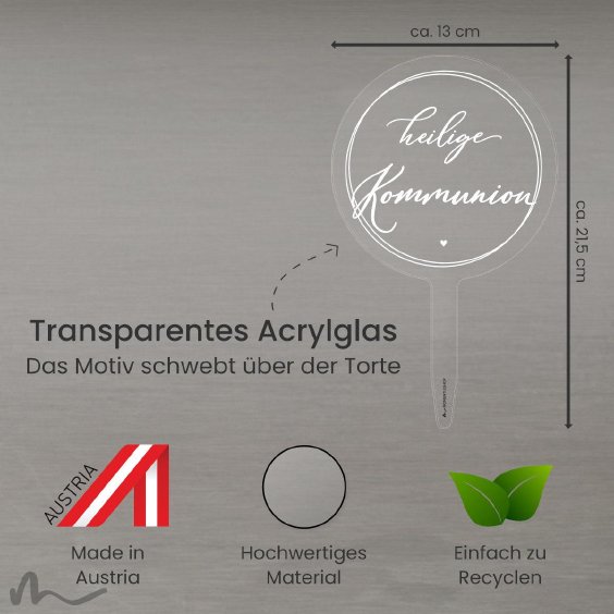 Cake Topper Heilige Kommunion Transparent