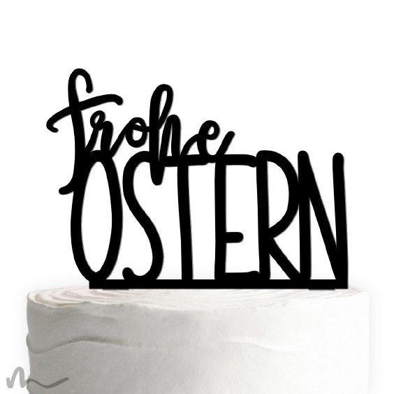 Cake Topper Frohe Ostern Schwarz