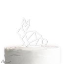 Cake Topper Hase Geometrie Weiss