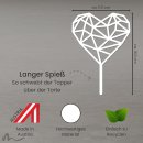 Cake Topper Herz Geometrie Weiss