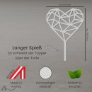 Cake Topper Herz Geometrie Satiniert