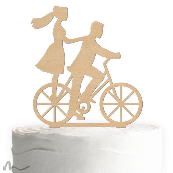 Cake Topper Fahrrad Holz