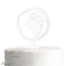 Cake Topper Globus Weiss