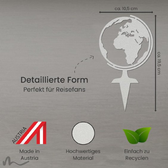 Cake Topper Globus Satiniert