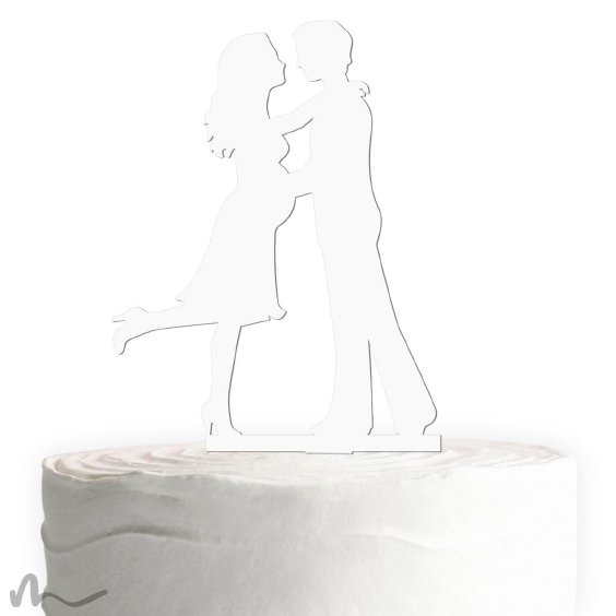 Cake Topper Babybauch Weiss