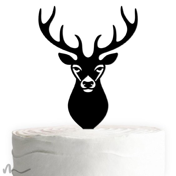 Cake Topper Hirsch Schwarz