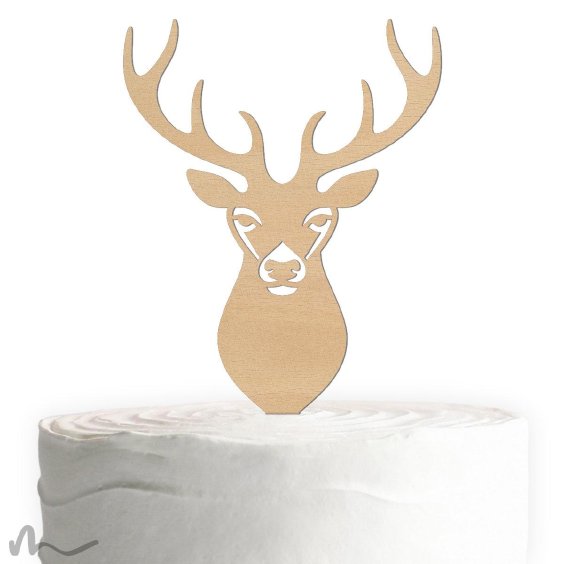 Cake Topper Hirsch Holz