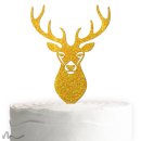 Cake Topper Hirsch Gold Glitzer