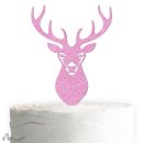 Cake Topper Hirsch Pink Glitzer