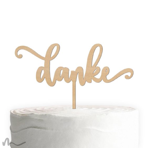 Cake Topper Danke Schriftzug Holz