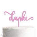 Cake Topper Danke Schriftzug Pink Glitzer