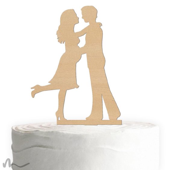 Cake Topper Babybauch Holz