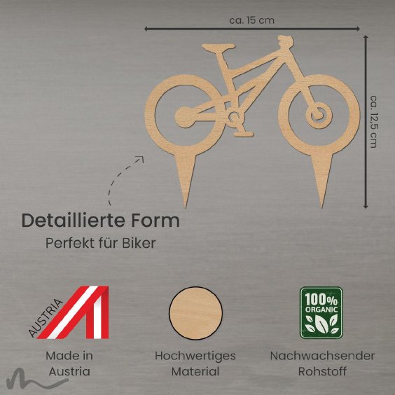 Cake Topper Mountainbike Holz