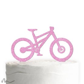 Cake Topper Mountainbike Pink Glitzer