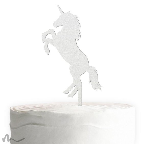 Cake Topper Einhorn Satiniert