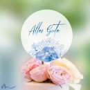 Cake Topper Alles Gute Blau Weiss bedruckt