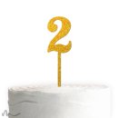 Cake Topper Zahl Gold Glitzer