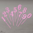 Cake Topper Zahl Pink Glitzer