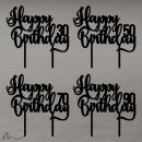 Cake Topper Happy Birthday Zahl personalisiert Schwarz