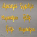 Cake Topper Name personalisiert Gold Glitzer