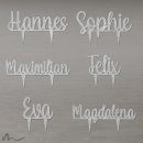 Cake Topper Name personalisiert Silber Glitzer