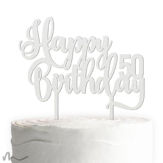 Cake Topper Happy Birthday Zahl personalisiert Satiniert