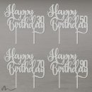 Cake Topper Happy Birthday Zahl personalisiert Satiniert