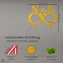Cake Topper Unendlich personalisiert Gold Glitzer