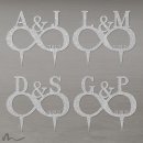 Cake Topper Unendlich personalisiert Silber Glitzer