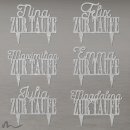 Cake Topper Zur Taufe personalisiert Silber Glitzer