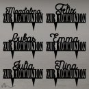 Cake Topper Zur Kommunion personalisiert Schwarz