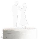 Cake Topper Brautpaar mit Baby Weiss