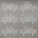 Cake Topper Zur Kommunion personalisiert Silber Glitzer