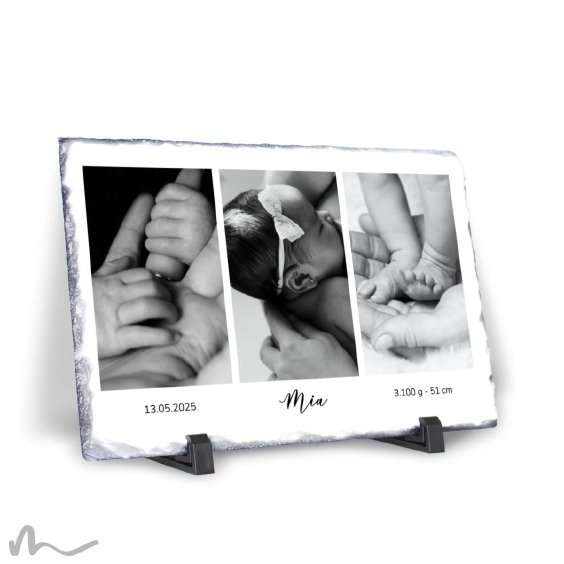 Geburtstafel Polaroid Stil 29 x 19 cm