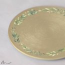 Kerzenteller bedruckt Greenery gold Ø 12 cm