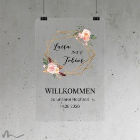 Willkommensschild Hochzeit Glamourös