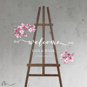 Willkommensschild Hochzeit Magnolie