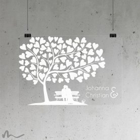 Hochzeitsbaum Brautpaar Parkbank 80