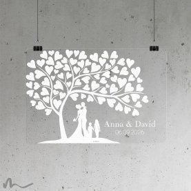 Hochzeitsbaum Brautpaar mit Kindern 80