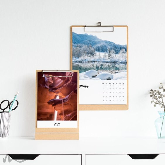 Klemmbrett Kalender mit Aufsteller Bildschön