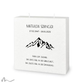 Trauerkerze Docht Bergleidenschaft 20 x 20 cm